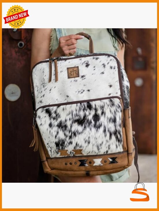 Durable Leather Backpack w/3 Zip Compartments, 13\